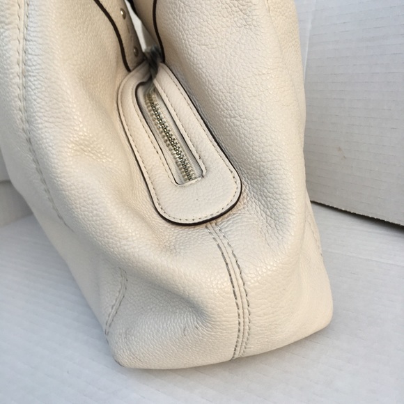 Coach Lexy Floral Pebble Leather Chain Shoulder Bag Purse Cream Flowers Large - Picture 9 of 12